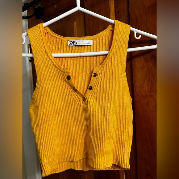 Zara yellow crop top Medium - Picture 3 of 3